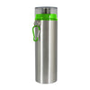 Botella de aluminio 750ml Plata tapa de rosca verde (Caja de 12)