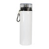 Botella de aluminio 750ml Blanca tapa de rosca Negra (Caja de 12)