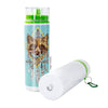 Botella de aluminio 750ml Blanca tapa de rosca verde (Caja de 30)